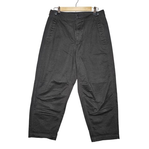 Uniqlo Cotton Twill Wide Tapered Pants Dark Gray Barrel Utility Minimal 28/29 - Picture 1 of 13